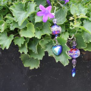 lampwork glass beads with silver earhooks